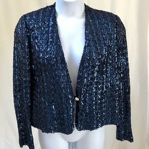 SALE! O'Hara Original Navy Blue Sequined Jacket